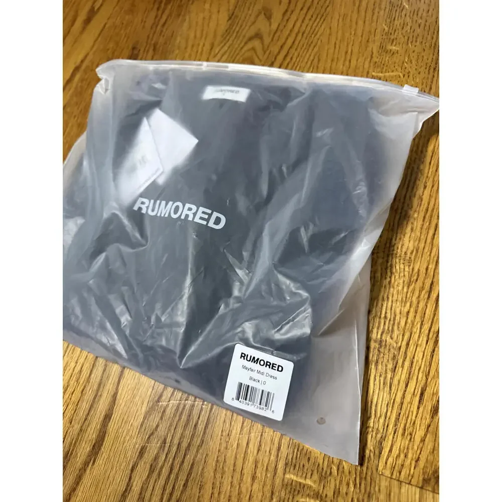 NWT! Rumored Mayfair Midi Dress Black Size 0 - Picture 3 of 5